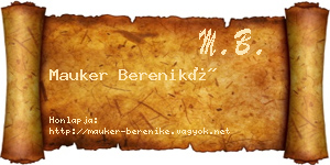 Mauker Bereniké névjegykártya